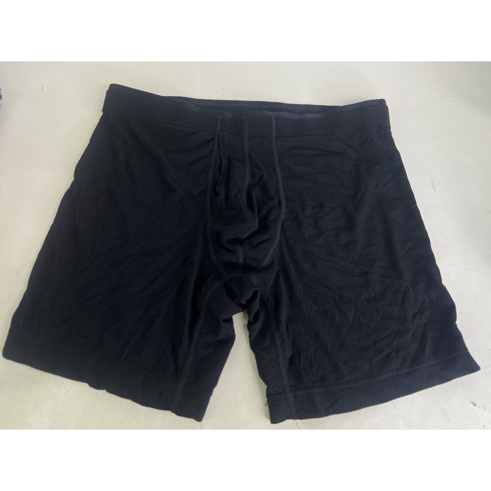 2xist Modal Luxe Rib Boxer Brief 6in Underwear Black Beauty Mens Size M 1 Piece